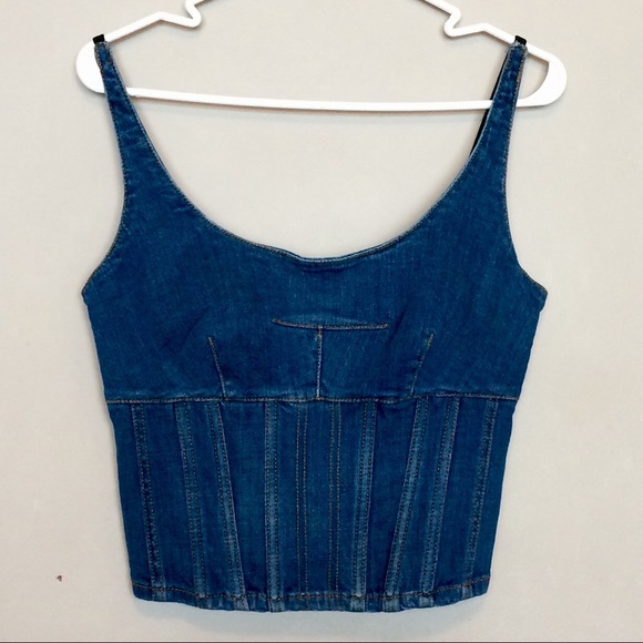 Anthropologie Tops - Anthropologie | Maeve Denim Crop Top NWT